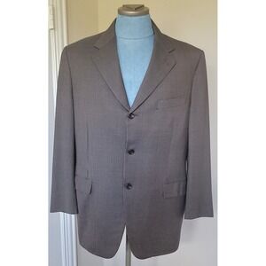 CANALI Men's Brown Check 100% Wool Sport Coat Blazer Jacket Sz 56R Made In Italy